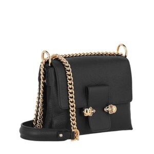 Alexander McQueen Small Black Twin Skull Chain Bag